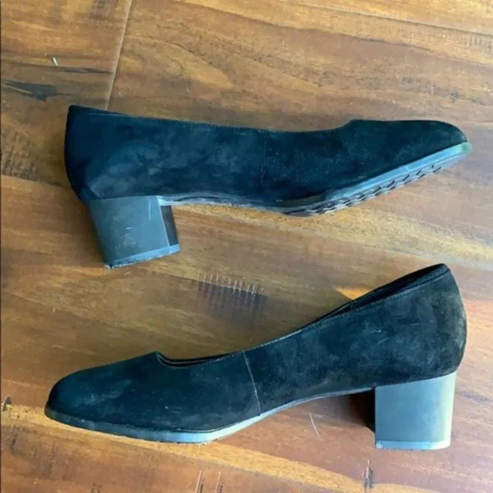 𝅺rockport Suede Leather Heels Shoes Loafers Shoes - Picture 4 of 8